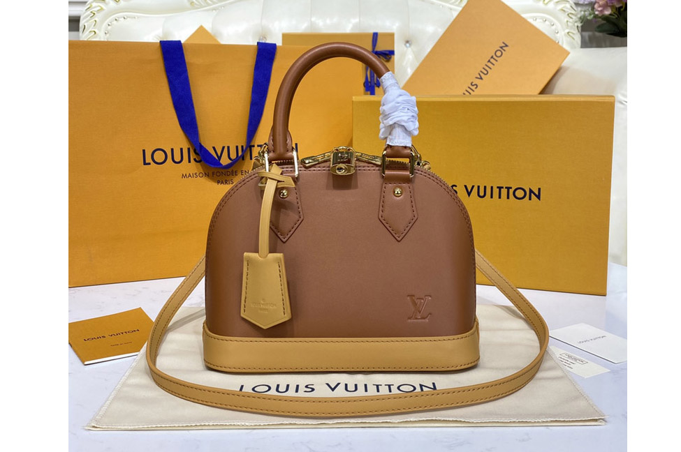 Louis Vuitton M91606 LV Alma BB Bag in Brown Calf Leather