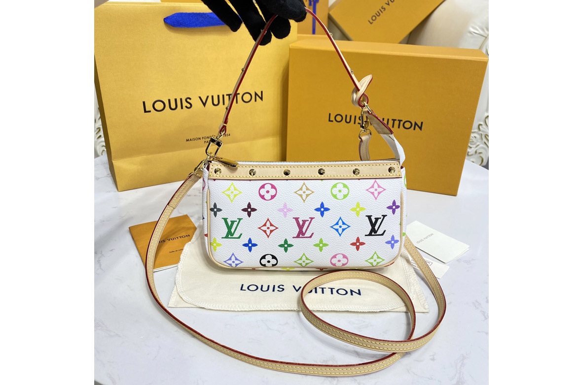 Louis Vuitton M92649 LV Monogram Multicolor White Pochette Hand Bag