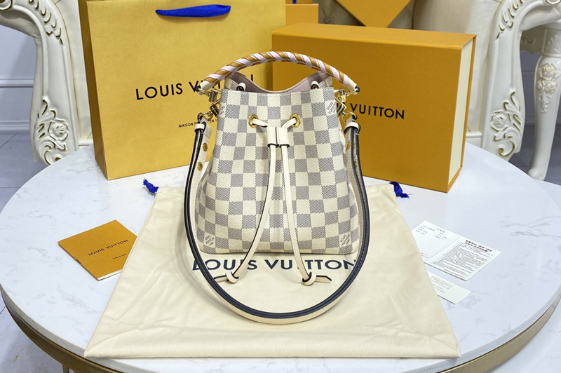 Louis Vuitton N45292 LV NéoNoé BB bucket bag in Damier Azur coated canvas