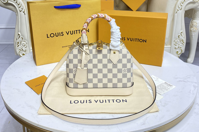 Louis Vuitton N45294 LV Alma BB handbag in Damier Azur coated canvas