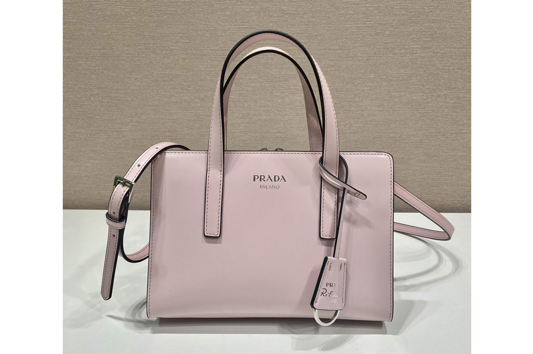 Prada 1BA357 Prada Re-Edition 1995 brushed-leather mini handbag in Pink Leather
