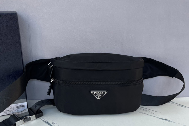 Prada 2VL038 Re-Nylon and Saffiano leather belt bag in Black Nylon