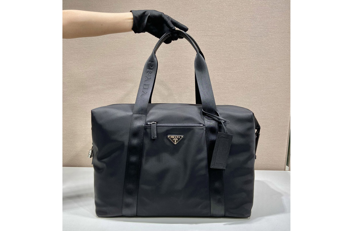 Prada 2VC796 Re-Nylon and Saffiano leather duffle bag in Black Nylon
