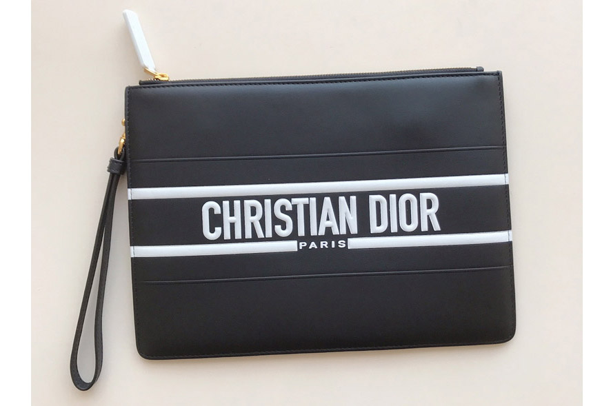 Christian Dior S6207 large Dior Vibe Daily pouch in Blue Calfskin