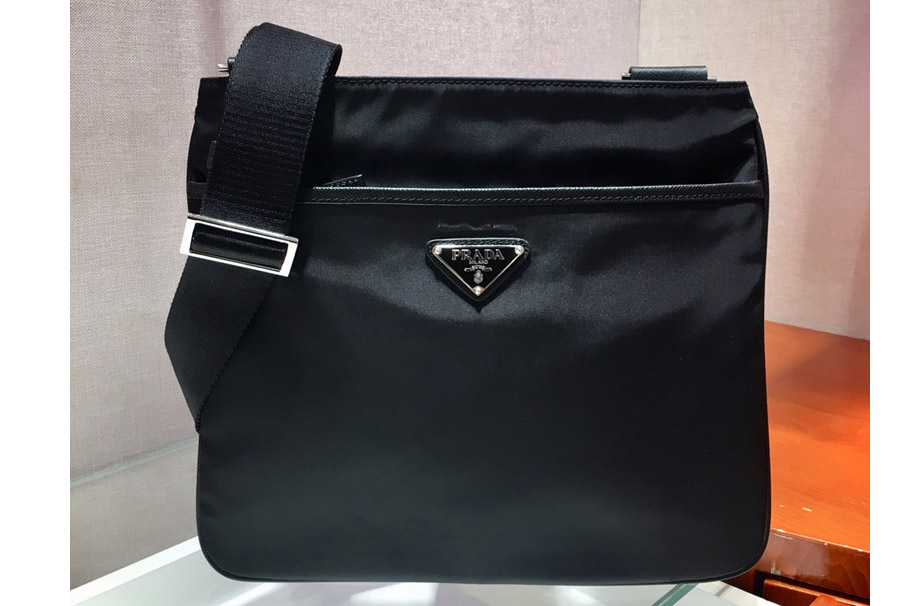 Prada VA053M Tessuto Messenger Bag in Black Nylon