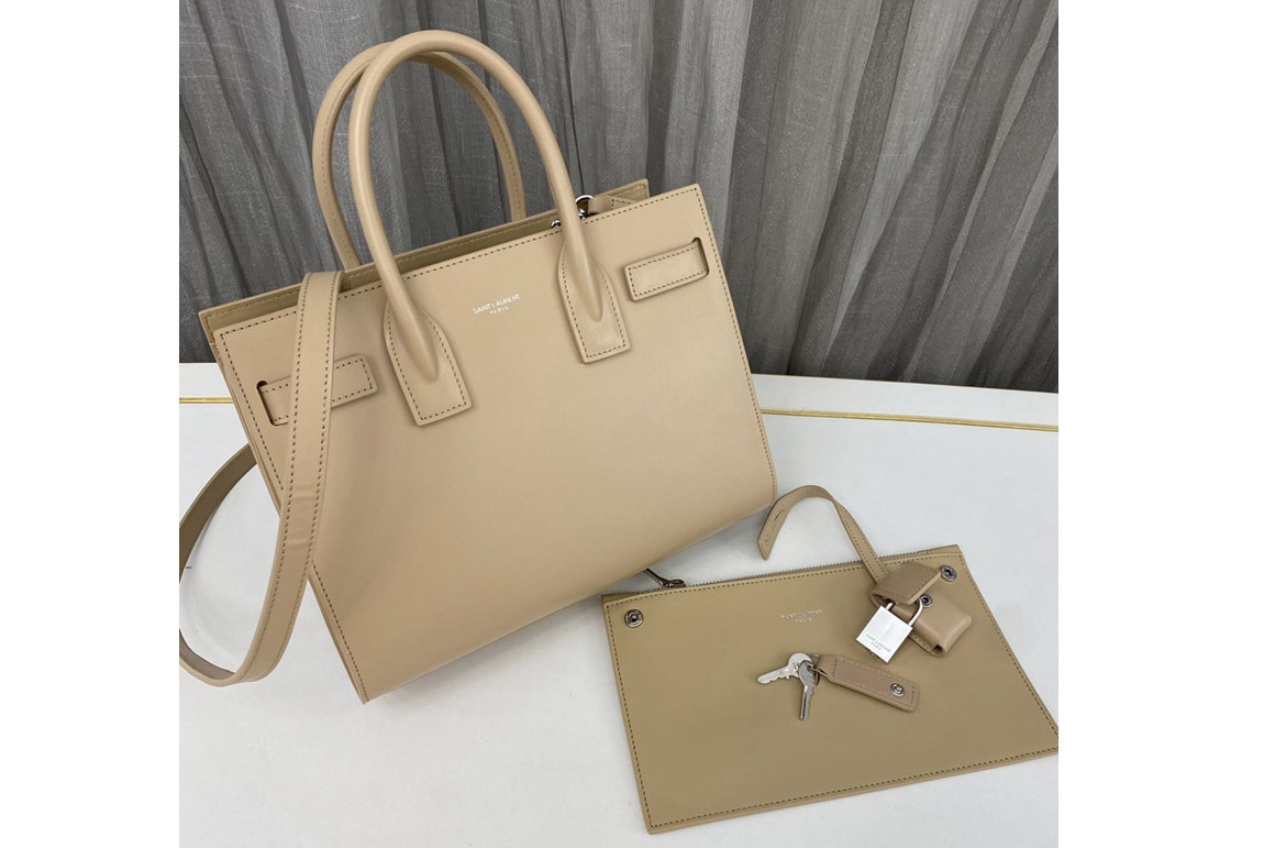 Saint Laurent 421863 YSL CLASSIC SAC DE JOUR BABY IN Apricot Smooth LEATHER