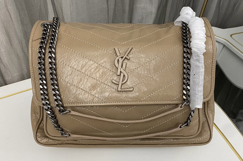 Saint Laurent 498883 YSL Niki Large Bag in Apricot Vintage Leather