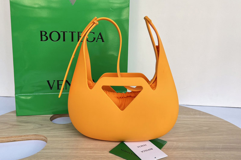 Bottega Veneta 696920 Small Moulded Shoulder Bag in Orange Leather