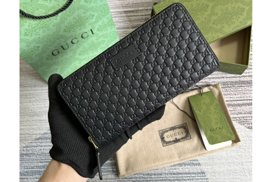 Gucci 449391 Zip Around Wallet in Microguccissima GG Logo Leather