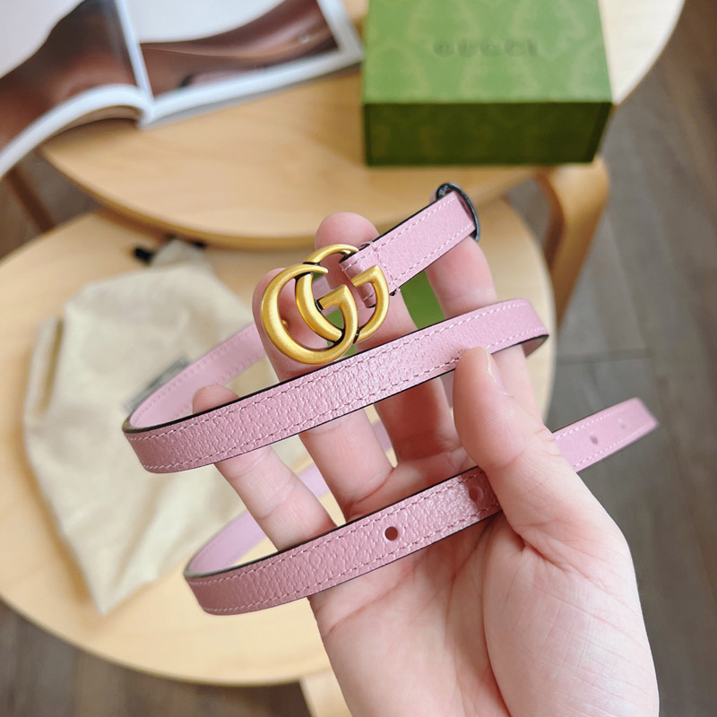 Gucci 524117 Mini 12mm GG Belt in Pink Leather