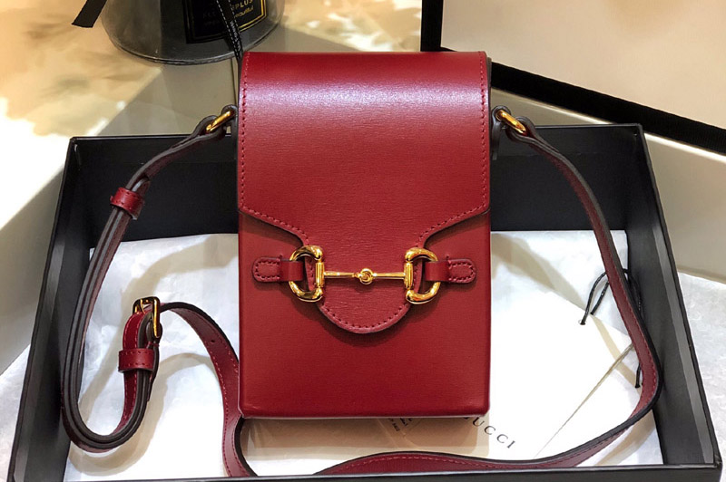 Gucci 625615 Gucci Horsebit 1955 mini bag in Red leather