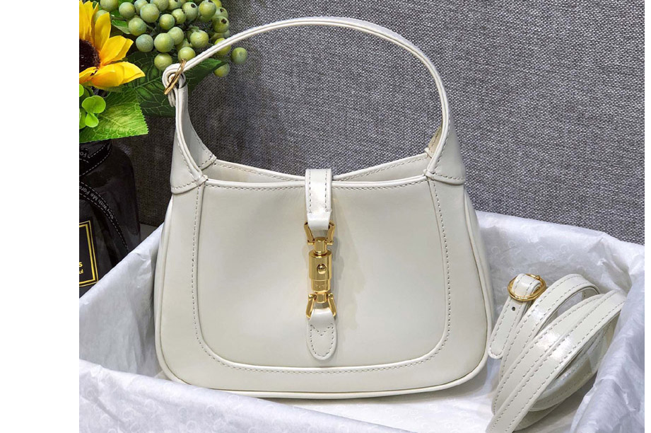 Gucci ‎637092 Jackie 1961 mini shoulder bag in White Leather