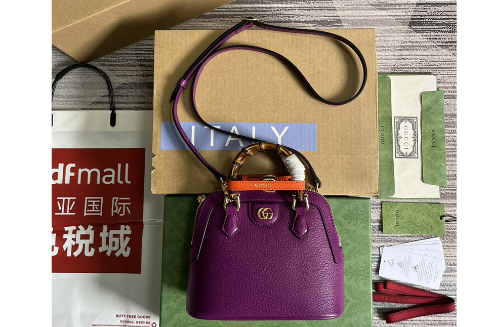 Gucci 715775 Gucci Diana mini tote bag in Purple Leather