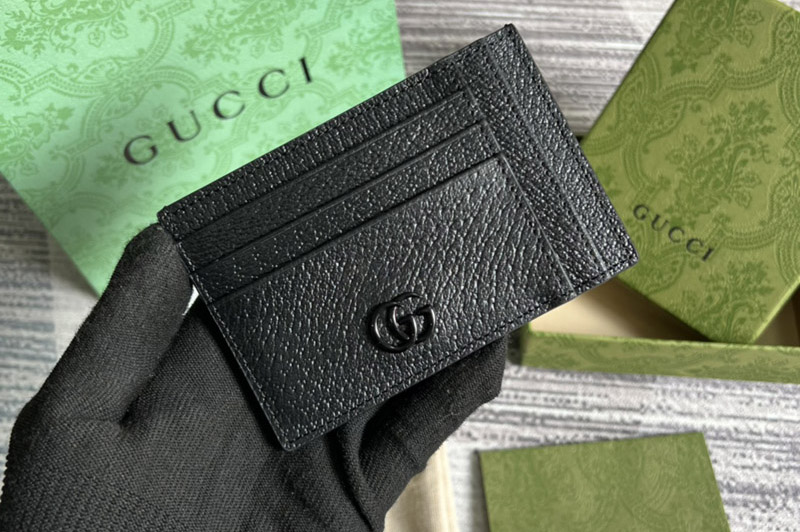 Gucci ‎722734 GG Marmont card case in Black leather