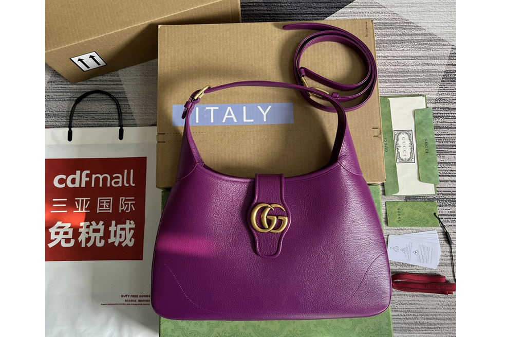 Gucci ‎726274 Aphrodite medium shoulder bag in Purple soft leather