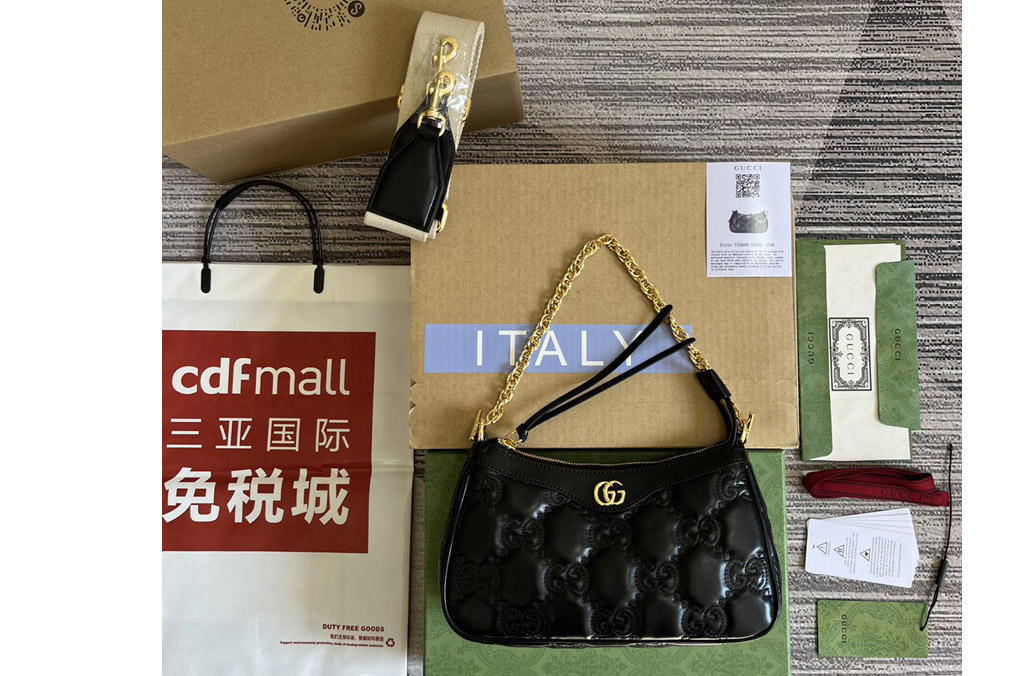 Gucci ‎735049 ‎‎‎‎GG Matelassé handbag in Black GG Matelassé leather