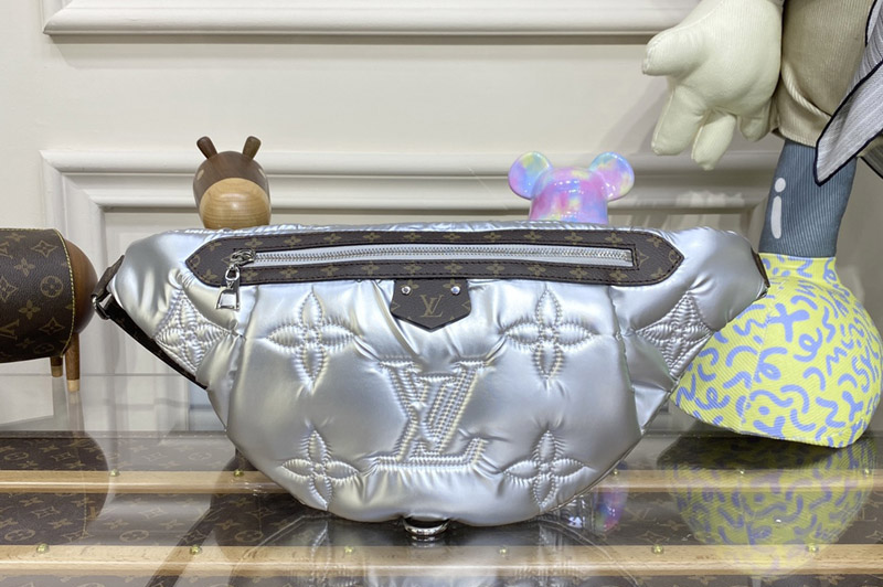 Louis Vuitton M20971 LV Maxi Bumbag bag in Silver recycled nylon