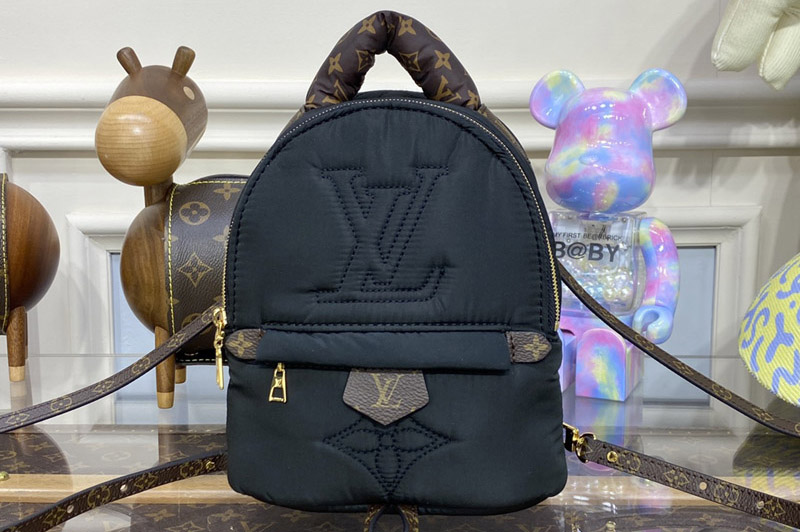 Louis Vuitton M21060 LV LV Pillow Palm Springs Mini backpack in Black Recycled nylon