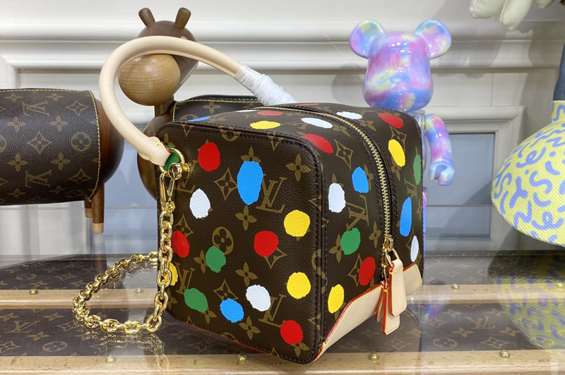 Louis Vuitton M46450 LV LVxYK Square Bag in Monogram coated canvas with 3D Painted Dots print