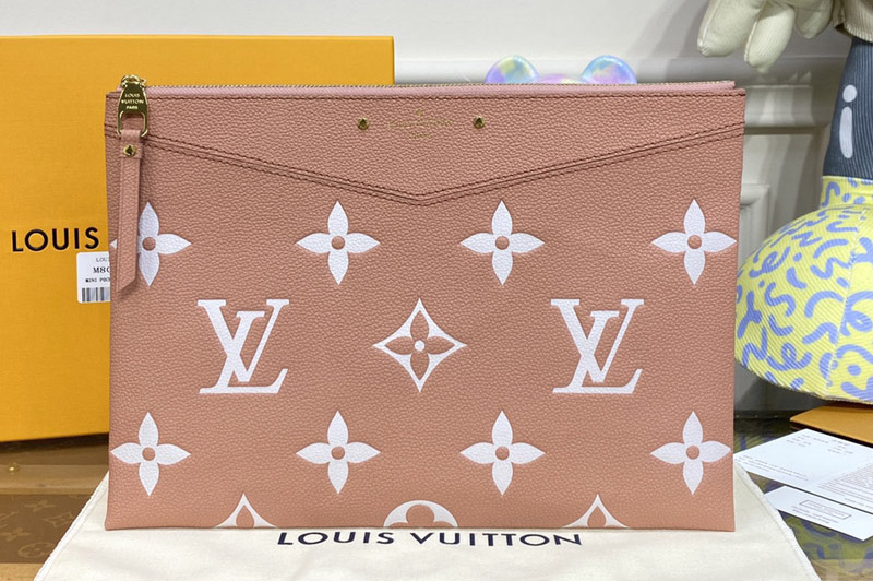 Louis Vuitton M62937 LV Daily Pouch in Pink/Cream Monogram Empreinte leather