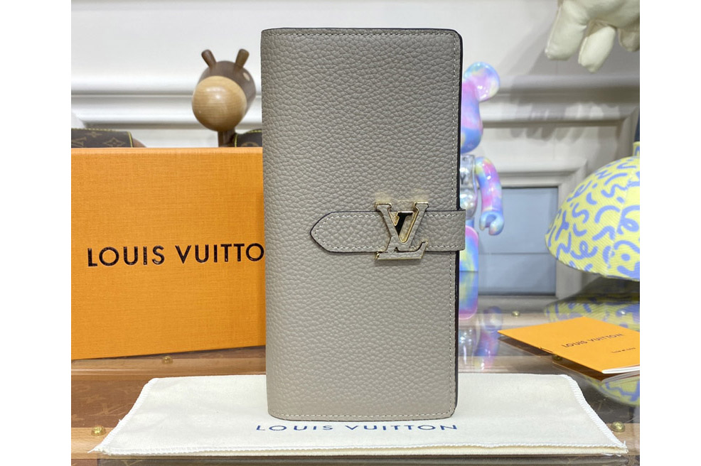 Louis Vuitton M81367 LV Vertical wallet in Beige Taurillon leather