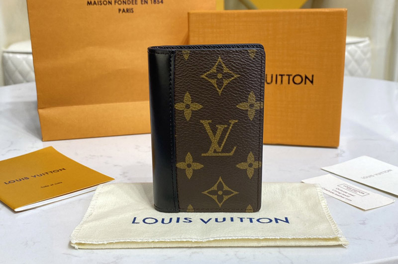 Louis Vuitton M60111 LV Pocket Organizer Wallet in Monogram canvas With Black