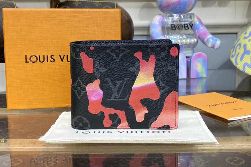 Louis Vuitton M81750 LV Multiple wallet in Sunrise Monogram Eclipse coated canvas