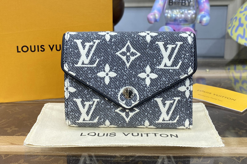 Louis Vuitton M81859 LV Victorine wallet in Gray Monogram Jacquard Denim