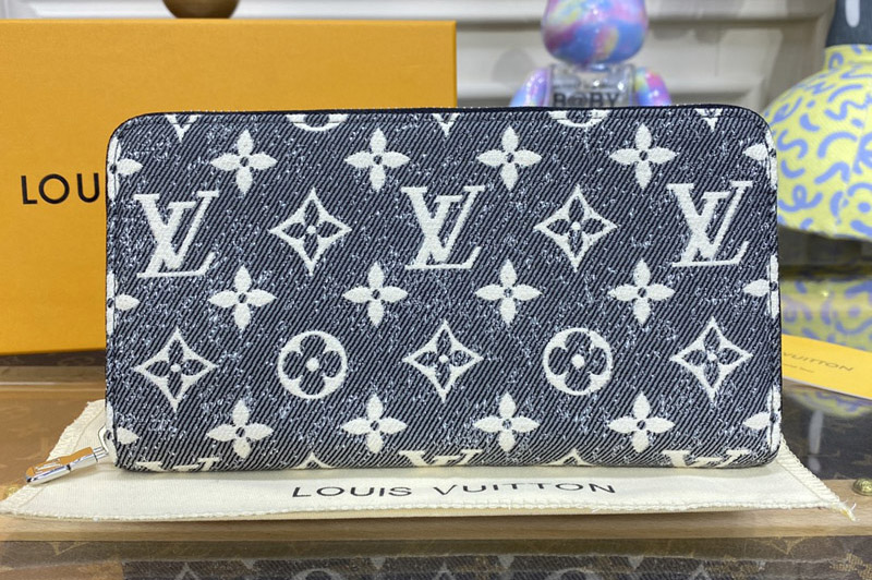 Louis Vuitton M81858 LV Zippy wallet in Gray Monogram Jacquard Denim