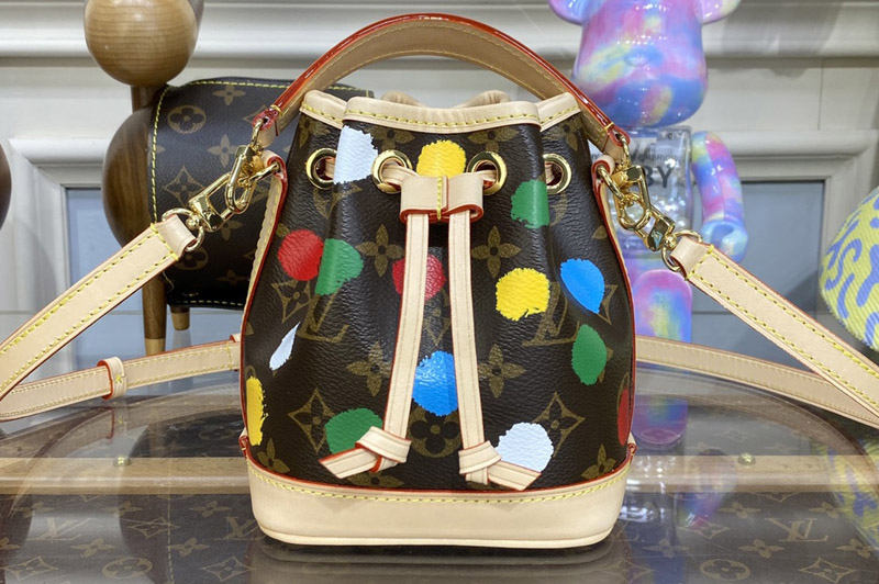 Louis Vuitton M81863 LV Nano Noe Bag in Monogram coated canvas with 3D Painted Dots print