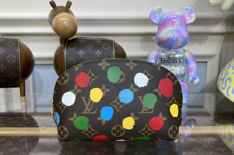 Louis Vuitton M81895 LVxYK Cosmetic Pouch in Monogram coated canvas with 3D Painted Dots print