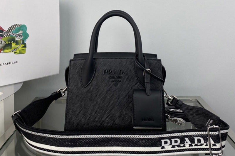 Prada 1BA269 Small Prada Kristen Saffiano bag in Black Saffiano leather