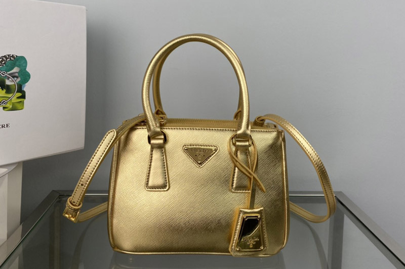 Prada 1BA906 Prada Galleria Saffiano leather mini-bag in Platinum Leather