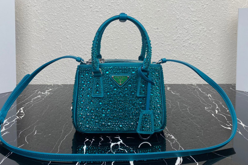 Prada 1BA906 Prada Galleria satin mini-bag with crystals