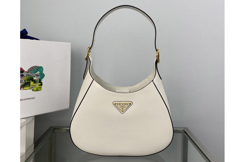 Prada 1BC179 Leather shoulder bag in White Leather