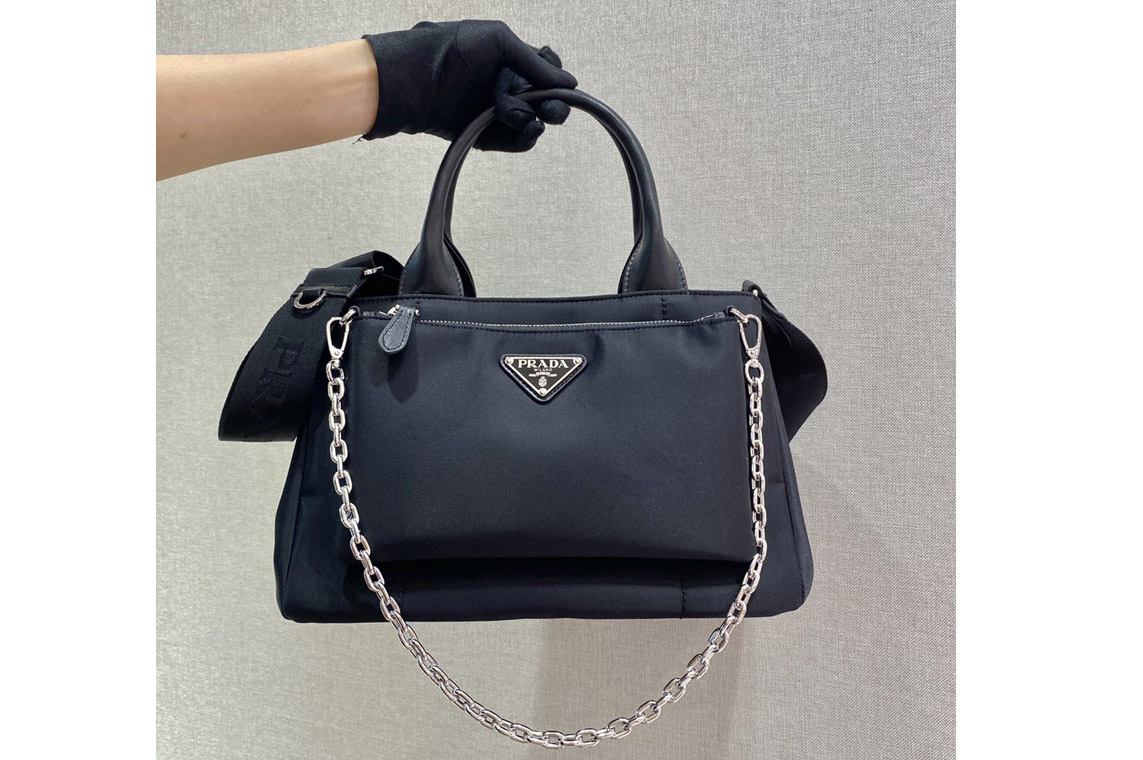 Prada 1Bg364 3Way Handbag Shoulder Bag in Black Nylon