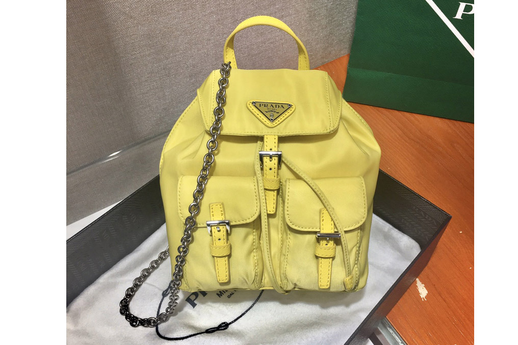 Prada 1BH029 Re-Nylon mini backpack in Yellow Nylon