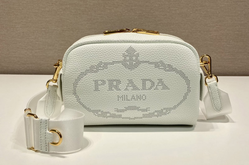 Prada 1BH187 Leather Bag in White Leather