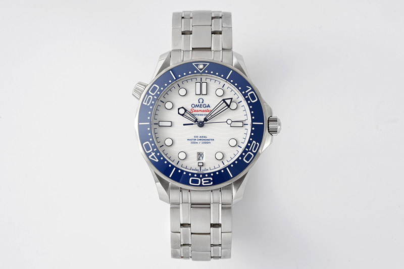 Omega Seamaster Diver 300M ZF 1:1 Best Edition Blue Ceramic White Dial on SS Bracelet A8800