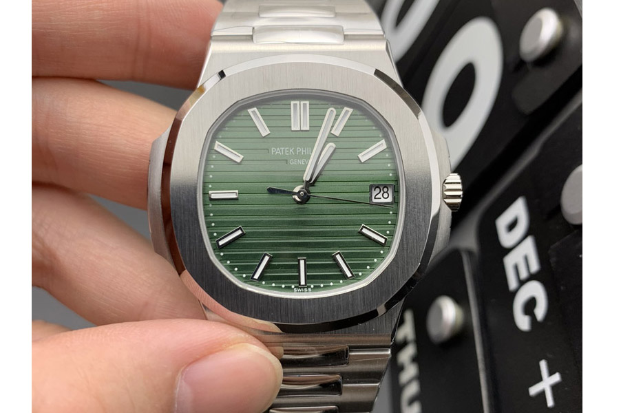 Patek Philippe Nautilus 5711/1A 3KF 1:1 Best Edition Green Textured Dial on SS Bracelet A324 Super Clone