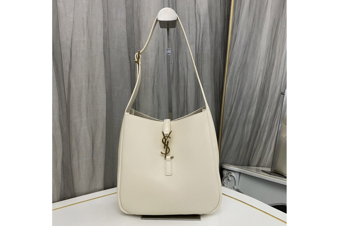 Saint Laurent 713938 YSL LE 5 A 7 SOFT SMALL IN White SMOOTH LEATHER