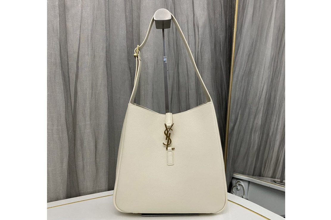 Saint Laurent 713939 YSL LE 5 A 7 SOFT SMALL Bag IN White SMOOTH LEATHER