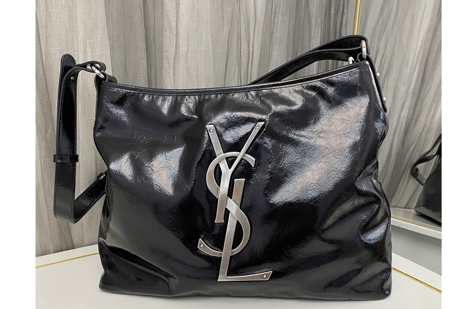 Saint Laurent 713968 YSL hobo Bag IN Black SMOOTH LEATHER Size:35x28cm