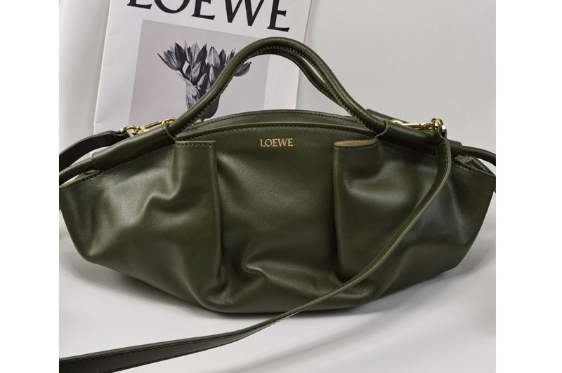 Loewe Small Paseo bag in Green shiny nappa calfskin