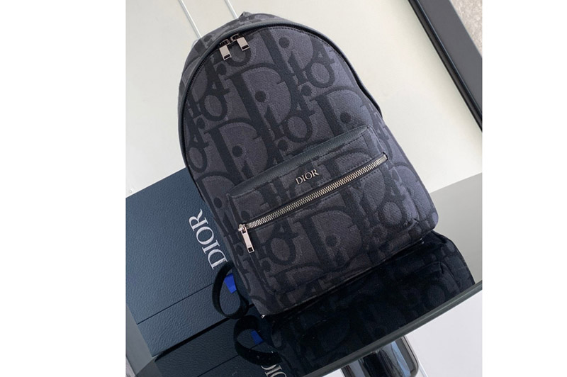 Christian Dior Small Rider Backpack in Black Maxi Dior Oblique Jacquard