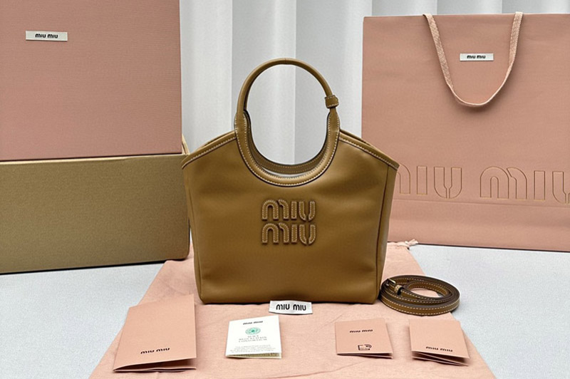Miu Miu Ivy leather Small bag in Brown Leather