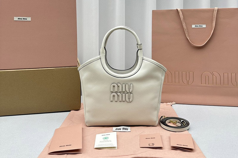 Miu Miu Ivy leather Small bag in White Leather