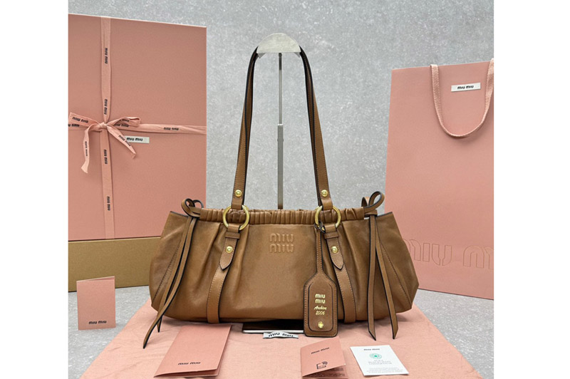 Miu Miu the pouch bag in Brown Leather