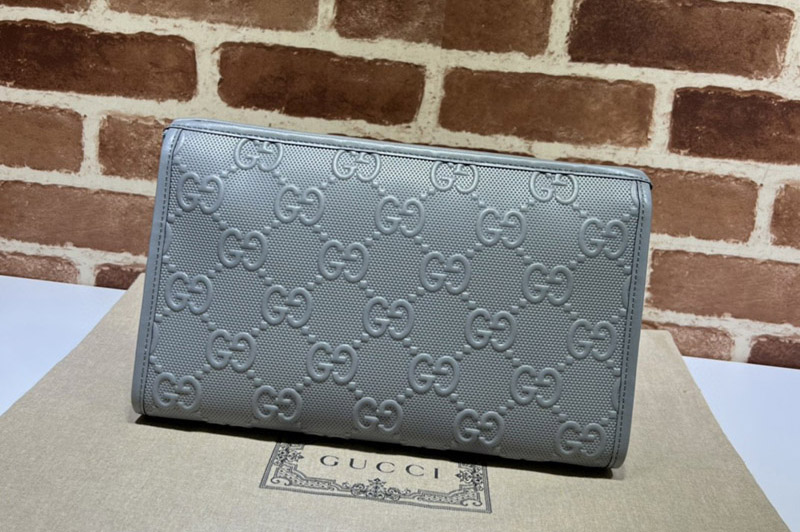 Gucci 625568 Ophidia pouch Bag in GG Embossed Leather