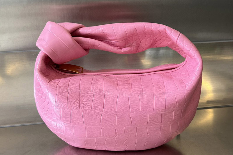 Bottega Veneta 717709 Mini Jodie top handle bag in Pink Leather